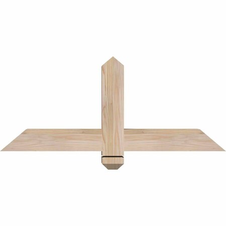 Ekena Millwork Eugene Smooth Timber Gable Bracket, Douglas Fir, 36"W x 15"H x 3 1/2"D x 3 1/2"F, 10/12 Pitch GBW036X15X0404EUG00SDF